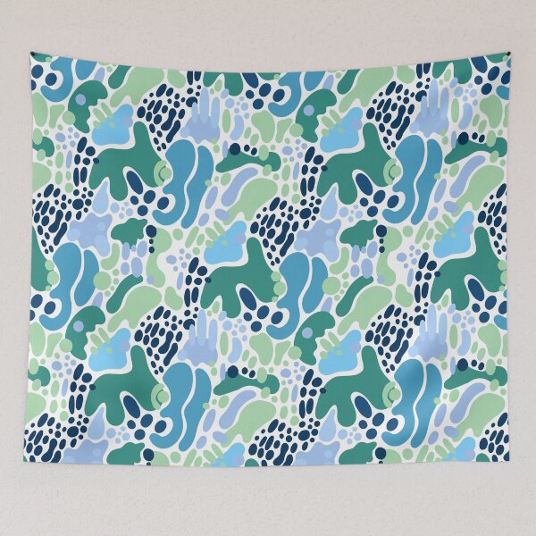 Item preview, Abstract Summer River - Blue and Green  designed and sold by Squarebird.