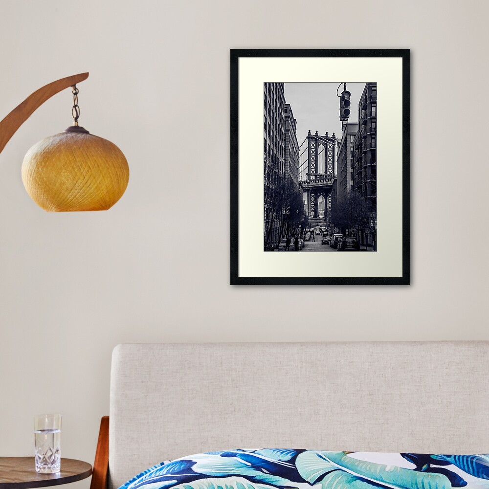 Manhattan Bridge, New York Gerahmter Kunstdruck