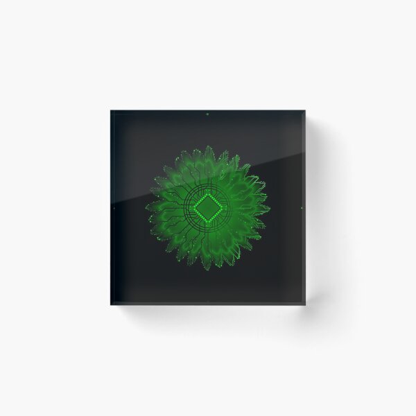 Item preview, Green circuit board tech space flower designed and sold by jc007.