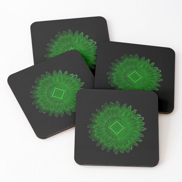 Item preview, Green circuit board tech space flower designed and sold by jc007.