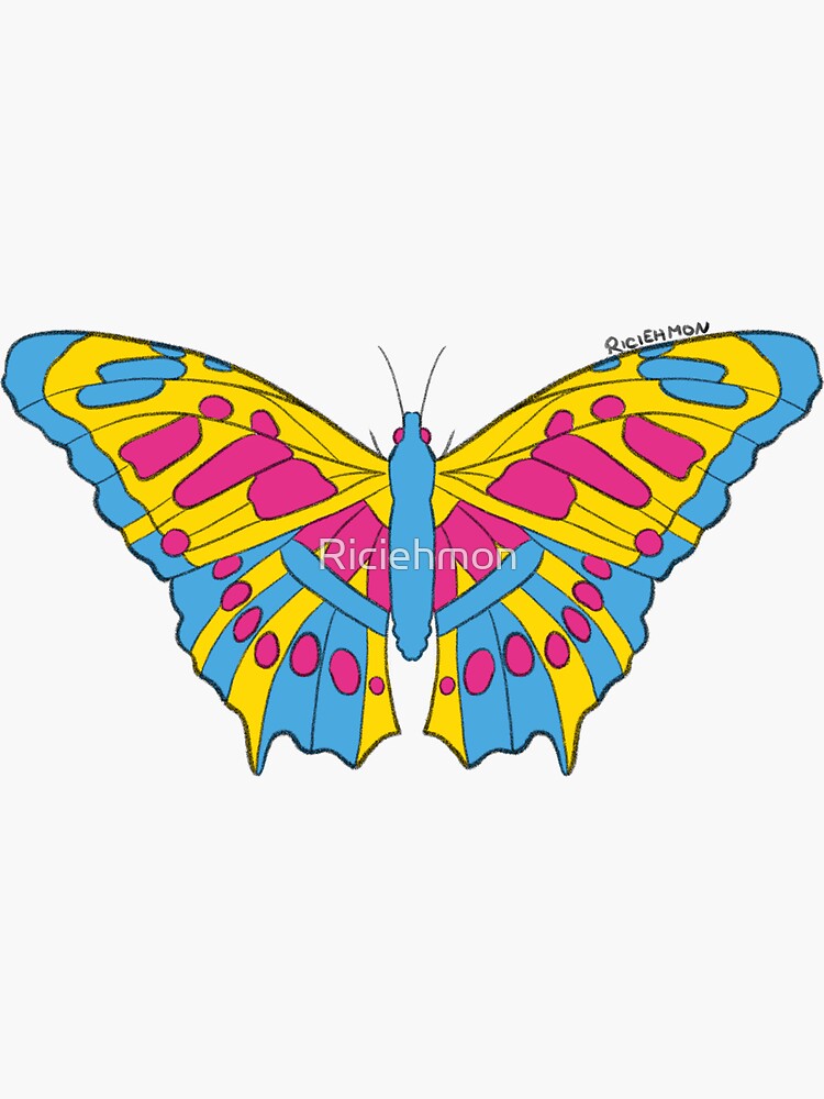 Pansexual Butterfly Sticker For Sale By Riciehmon Redbubble 