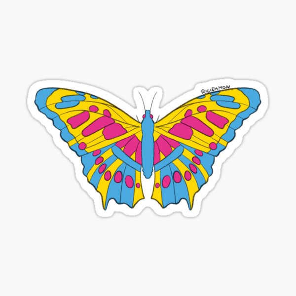 Pansexual Butterfly Sticker For Sale By Riciehmon Redbubble 