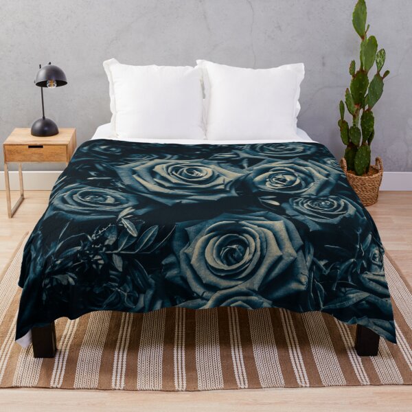 Item preview, Black and white rose Throw Blankets designed and sold by JD369.