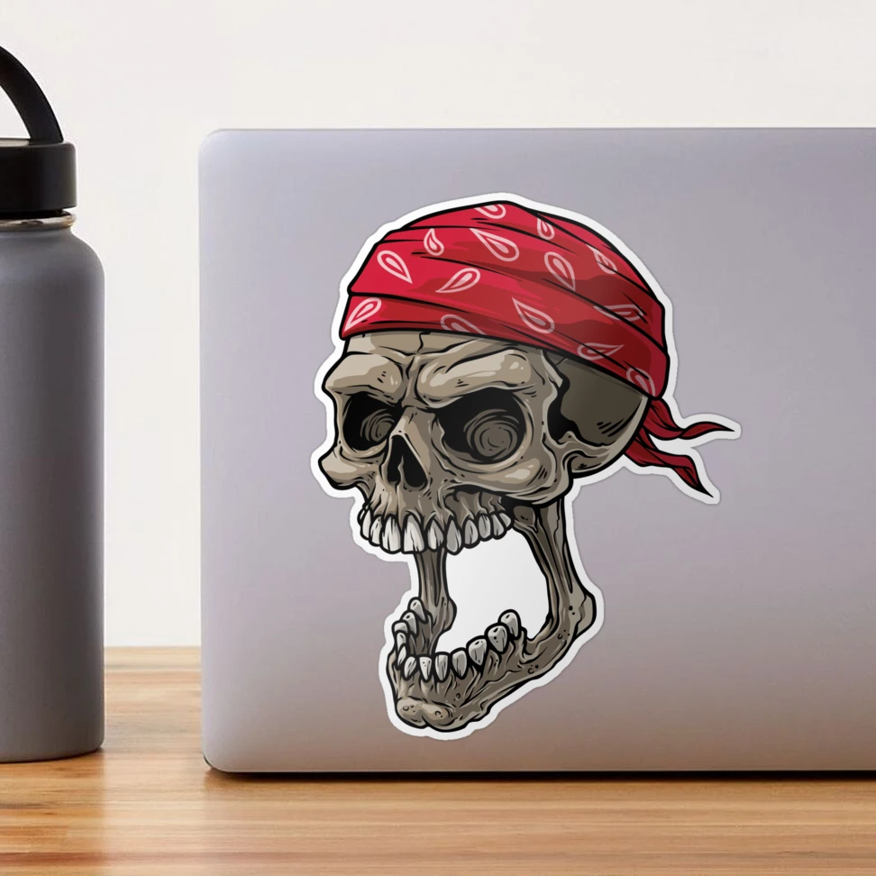 Biker Skull with Bandana