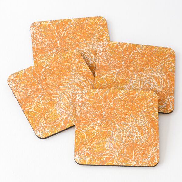 Item preview, Tangerine and white strings designed and sold by Diane Hunter Art.