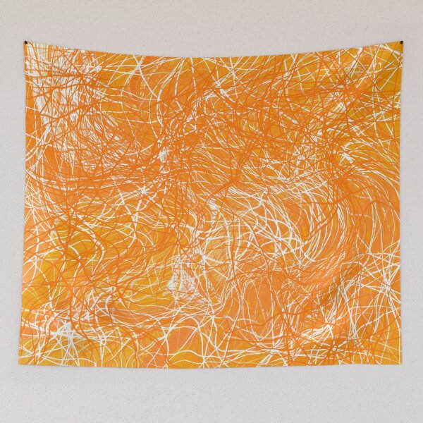 Item preview, Tangerine and white strings designed and sold by Diane Hunter Art.