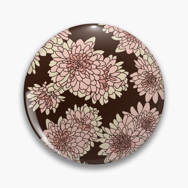 Item preview, Flowy floral pattern - dark chrysanthemums designed and sold by PBerry.
