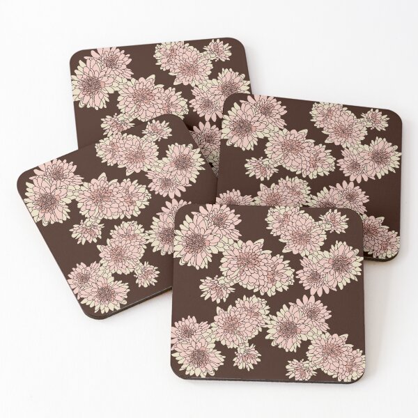 Item preview, Flowy floral pattern - dark chrysanthemums designed and sold by PBerry.