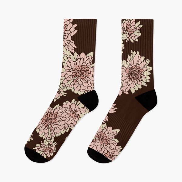 Item preview, Flowy floral pattern - dark chrysanthemums designed and sold by PBerry.