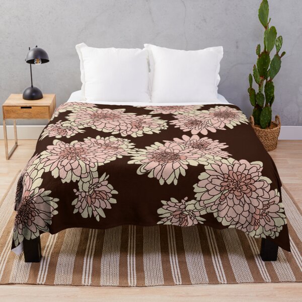 Item preview, Flowy floral pattern - dark chrysanthemums designed and sold by PBerry.