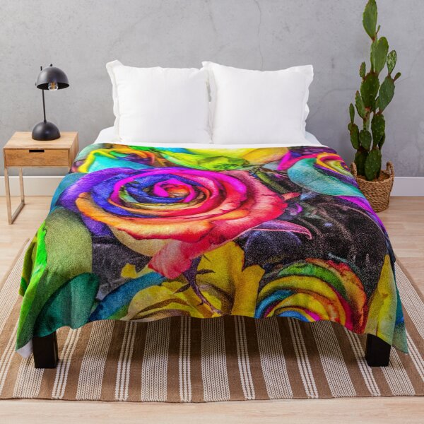 Item preview, Colourful Rose Throw Blankets designed and sold by JD369.