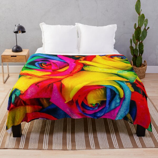 Item preview, Colourful Rose Throw Blankets designed and sold by JD369.