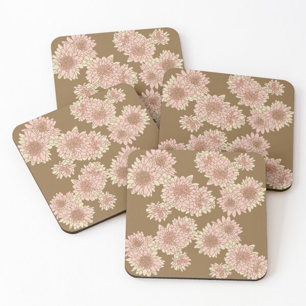 Item preview, Flowy floral pattern - neutral chrysanthemums designed and sold by PBerry.