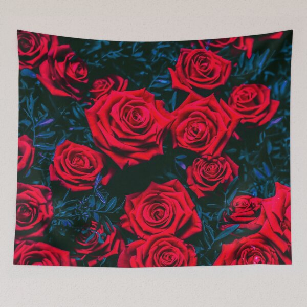 Item preview, Red Rose blue Throw Blankets designed and sold by JD369.