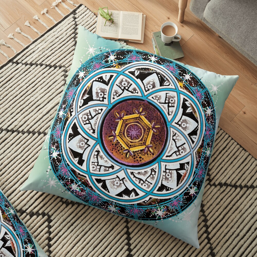 Cosmic Mandala Floor Pillow