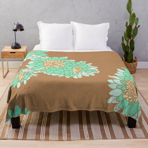 Item preview, Flowy floral - blue chrysanthemum (mums) designed and sold by PBerry.
