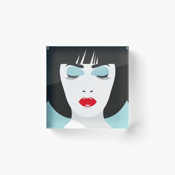 Item preview, Minimal Female Face in 80's Makeup Portrait Illustration designed and sold by DDoodleDesigns.