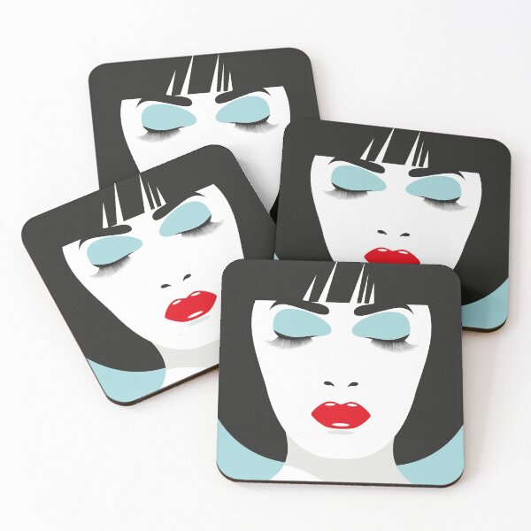Item preview, Minimal Female Face in 80's Makeup Portrait Illustration designed and sold by DDoodleDesigns.