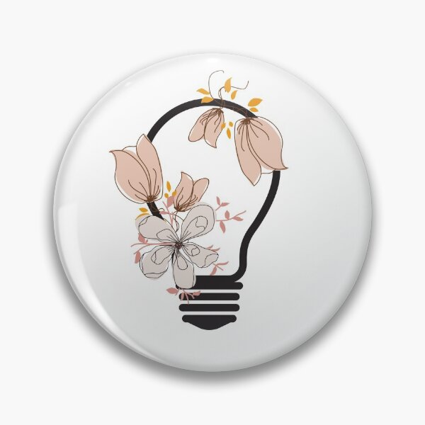 Item preview, Light bulb idea and orange flowers designed and sold by TumblesMumbles.