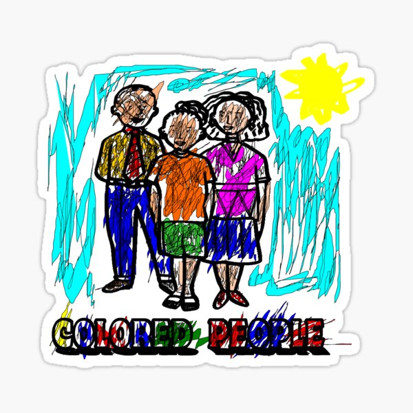 Funny Colored People Drawing Sticker