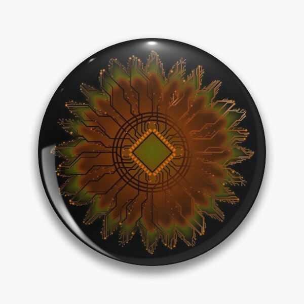 Item preview, Orange circuit board tech space flower designed and sold by jc007.