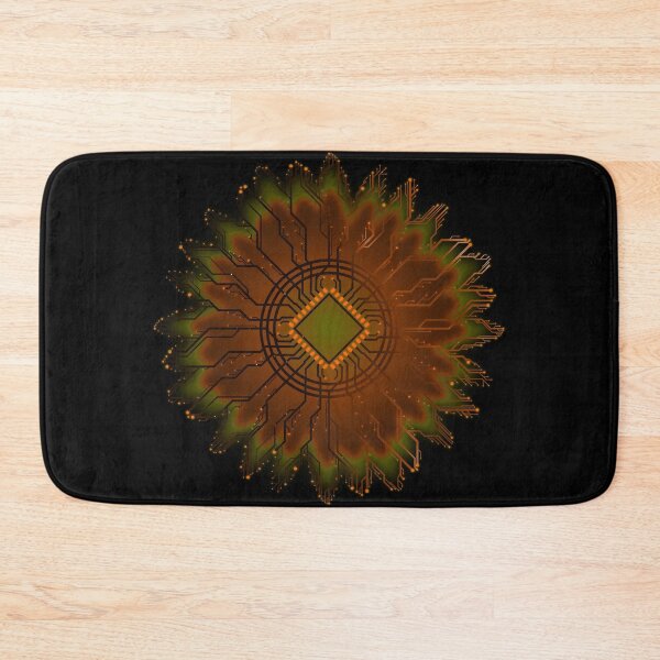 Item preview, Orange circuit board tech space flower designed and sold by jc007.