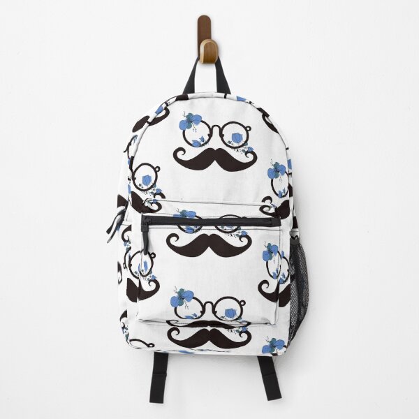 Item preview, Glasses moustache and blue flowers designed and sold by TumblesMumbles.