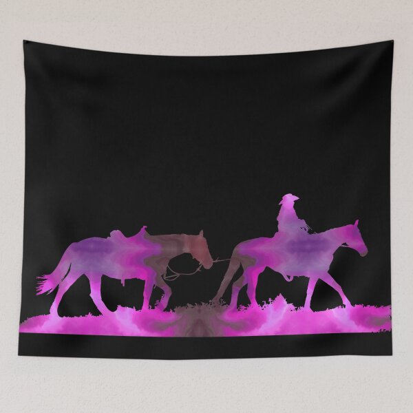 Item preview, Dark Pink Galaxy Western Horses designed and sold by FaithAndForest.