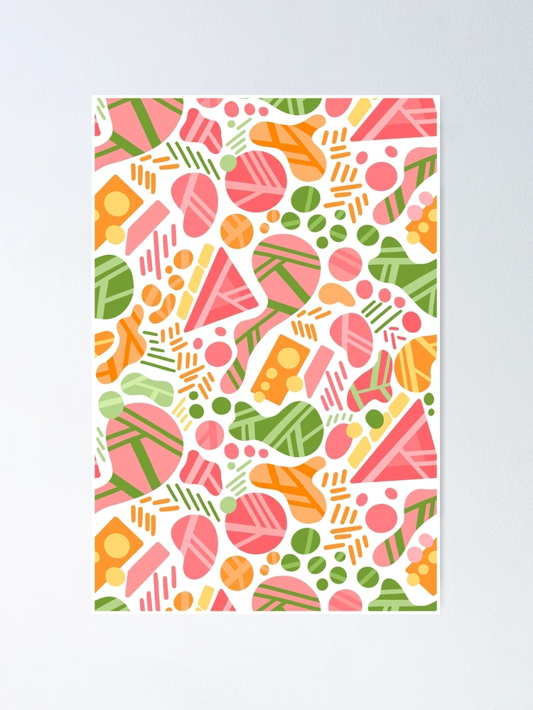 Thumbnail 1 of 3, Poster, Fun Abstract Shapes Pattern designed and sold by Squarebird.