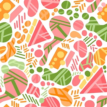 Artwork thumbnail, Fun Abstract Shapes Pattern by Squarebird