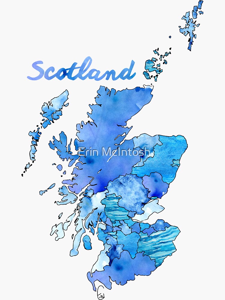 Scotland Map Stickers Redbubble