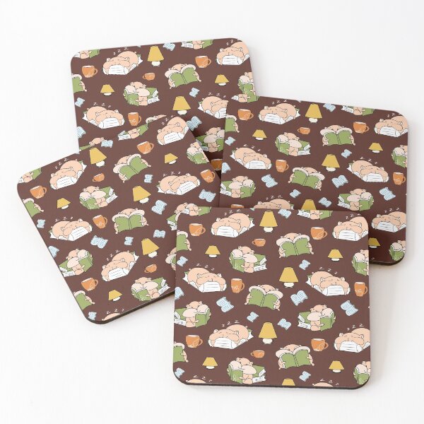Item preview, Happy hamsters lamps and cups cosy reading seamless pattern designed and sold by SlothMagic.