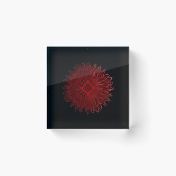 Item preview, red circuit board tech space flower designed and sold by jc007.