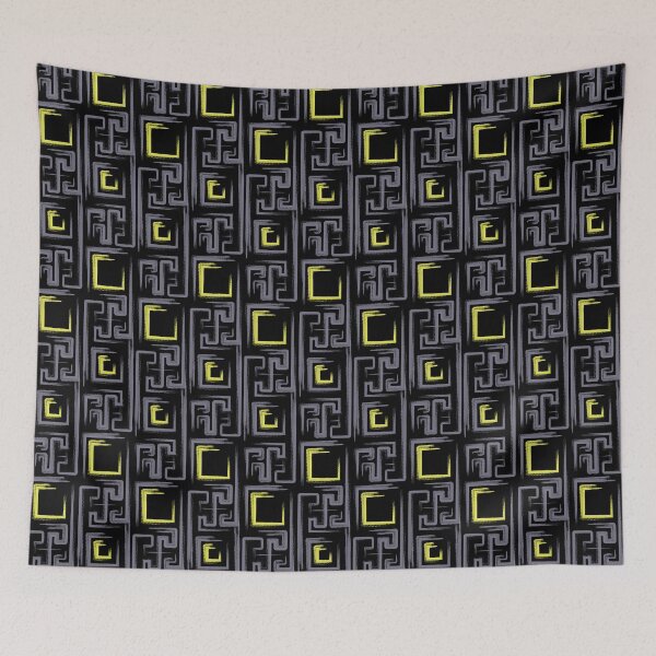 Item preview, Yellow and Black Geometric Pattern, Lines and Repeating Squares designed and sold by Kendall Anderson.