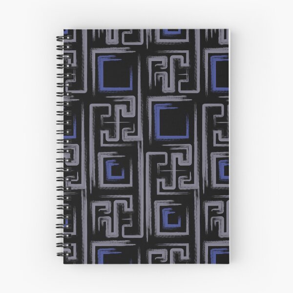 Item preview, Blue and Black Geometric Pattern, Lines and Repeating Squares designed and sold by Kendall Anderson.