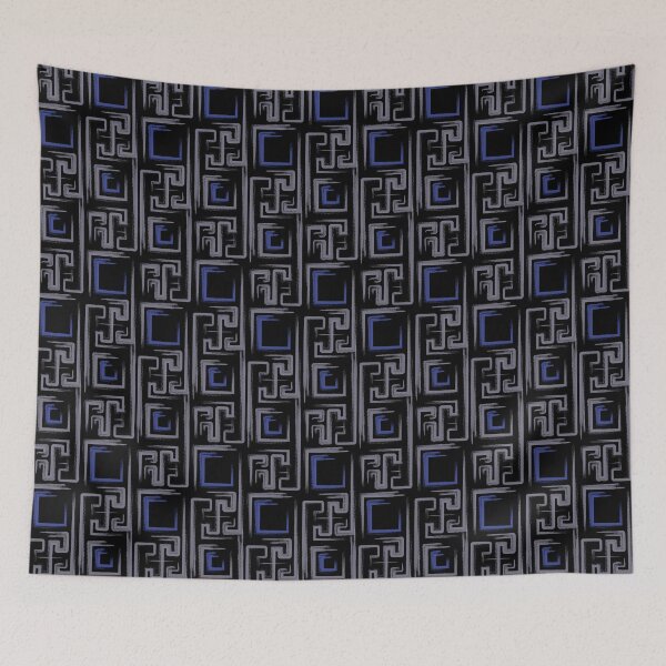 Item preview, Blue and Black Geometric Pattern, Lines and Repeating Squares designed and sold by Kendall Anderson.