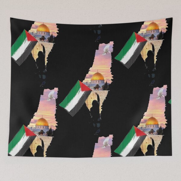 Item preview, Boy Hold Palestine Flag Palestinians Map Jerusalem's City designed and sold by RichardTB.
