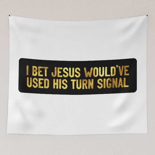 Item preview, I Bet Jesus Would have Used His Turn Signal Funny Biker Helmet designed and sold by Sour Soul.