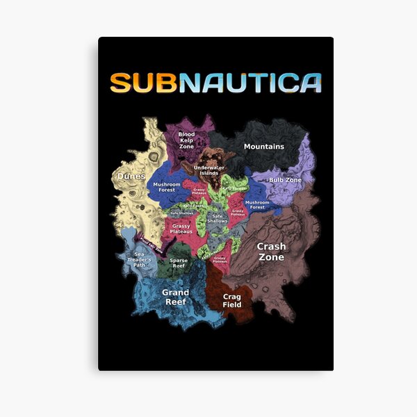 Subnautica Map Canvas Print By Sparks9072 Redbubble