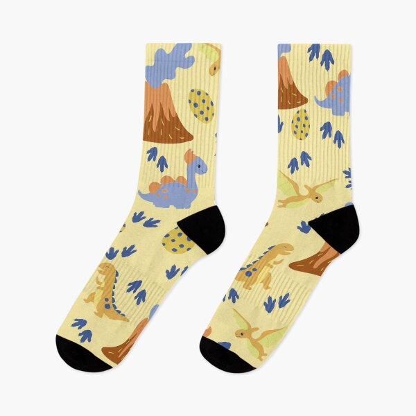 Item preview, Baby dinosaur and volcano pattern for kids designed and sold by DesignsVault.