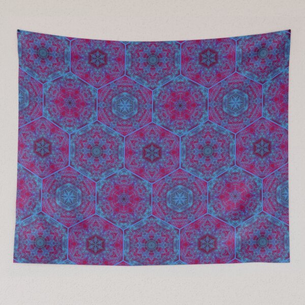 Item preview, Blue Pink Hexagons designed and sold by Shapes-Mania.
