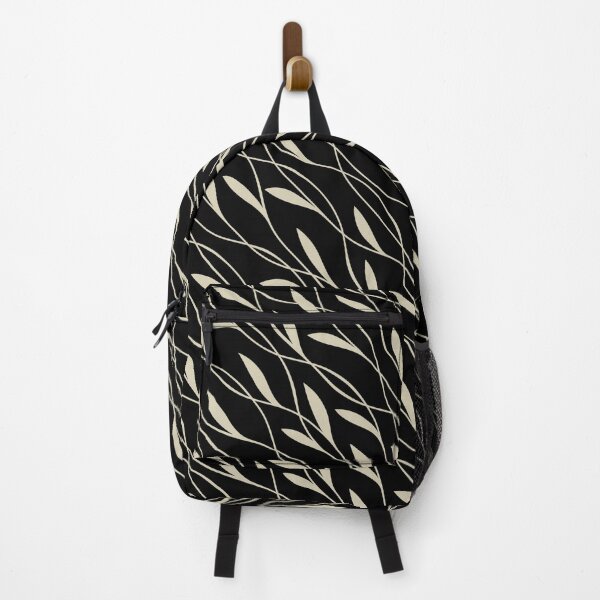 Item preview, Flowing Leaves Pattern in Black and Beige designed and sold by meggydesigns.