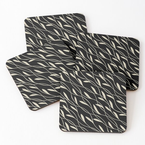 Item preview, Flowing Leaves Pattern in Black and Beige designed and sold by meggydesigns.