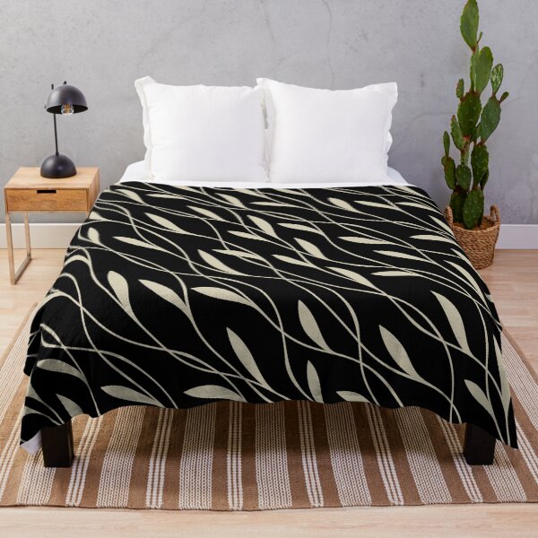 Item preview, Flowing Leaves Pattern in Black and Beige designed and sold by meggydesigns.