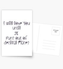 Never ending pi love Postcards