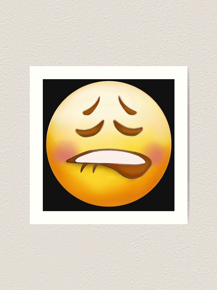 Lip Bite Emoji | Art Print