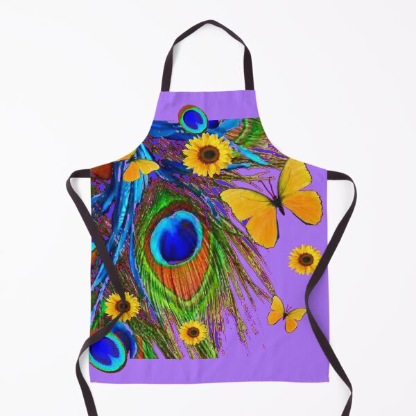 Item preview, PEACOCK FEATHER YELLOW BUTTERFLIES LILAC PATTERNS designed and sold by sharlesart.