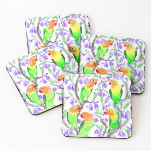 Item preview, Copy of Lovebirds in jacaranda tree designed and sold by orangerinka.