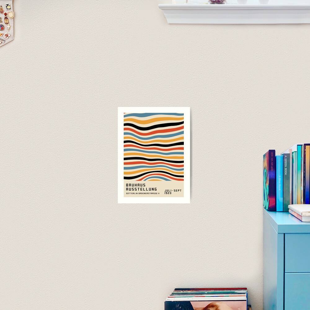 Bauhaus homage Modern Gallery New Colorful Stripe Wall decor Print High Quality Exhibition Abstract Poster customizable,downloadable print