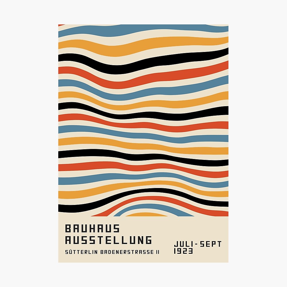 Bauhaus homage Modern Gallery New Colorful Stripe Wall decor Print High Quality Exhibition Abstract Poster customizable,downloadable print